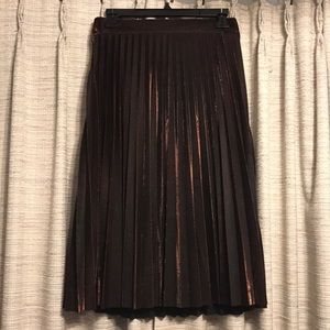 LC Lauren Conrad Pleated Metallic Skirt